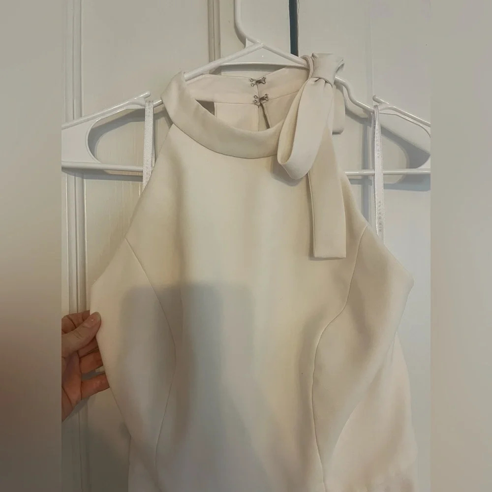 After Six 6827 Bow-Neck Open-Back Trumpet Gown in IVORY - Picture 6 of 8